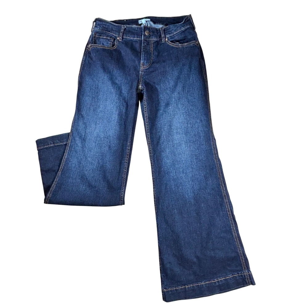 Shyanne Womens Dark Wash Wide Leg Flare Western Denim Jeans Size 31 Short